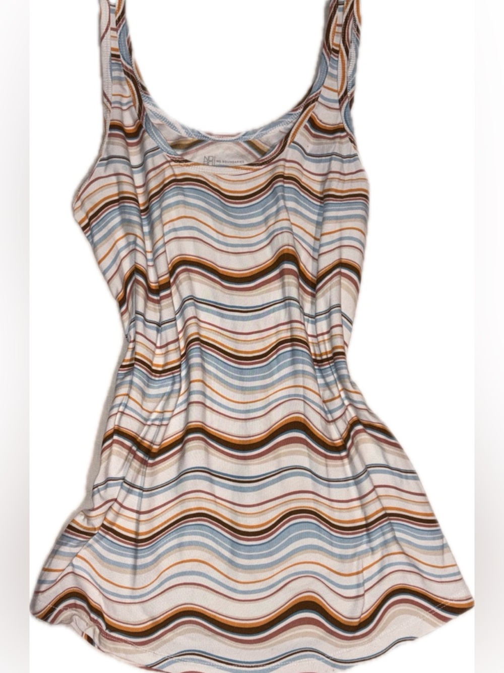 No Boundaries Striped Tank Top in Blue, Brown & Pink